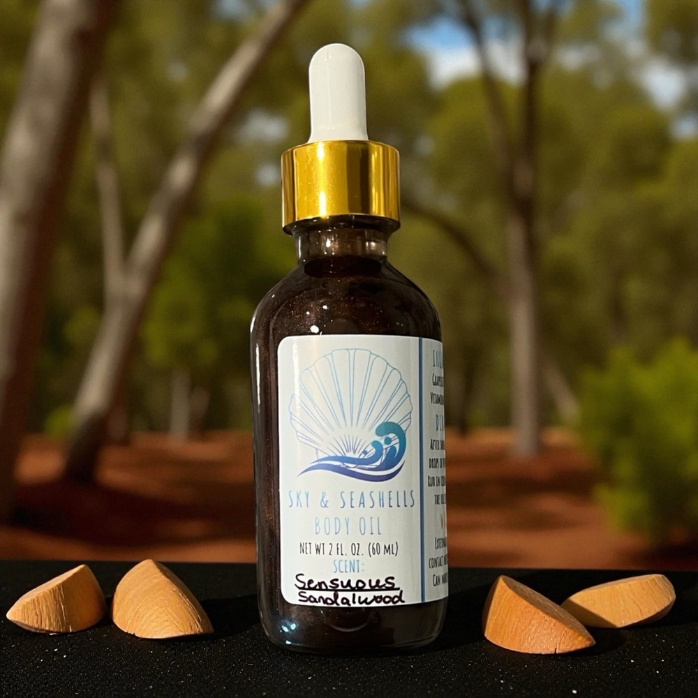Hand Crafted “Sensuous Sandalwood” Scented Body Oil